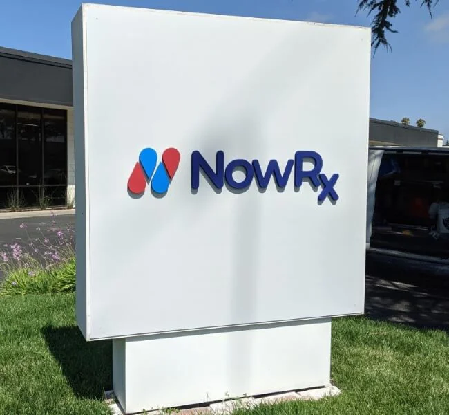 An image of the NowRX exterior dimensional letters.