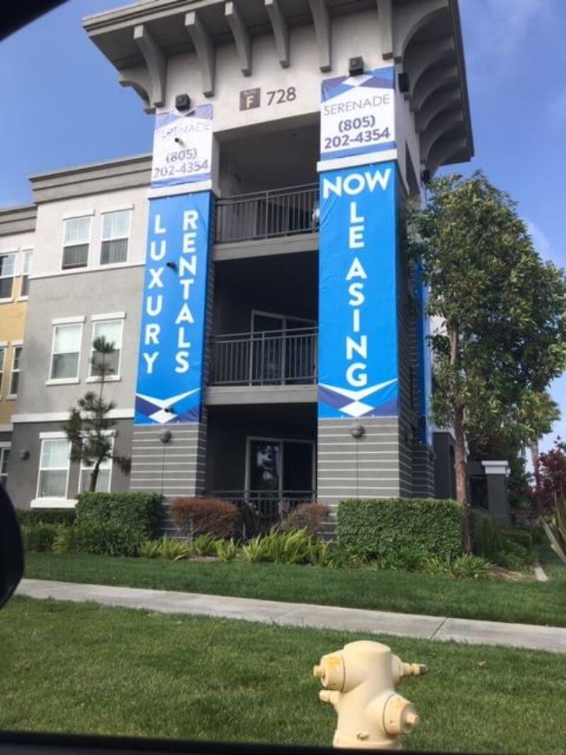 Large custom banners for rental property