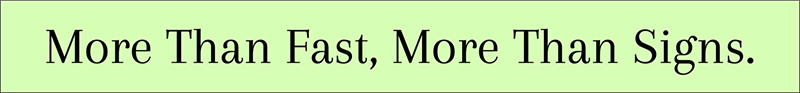 the fastsigns tagline in serif