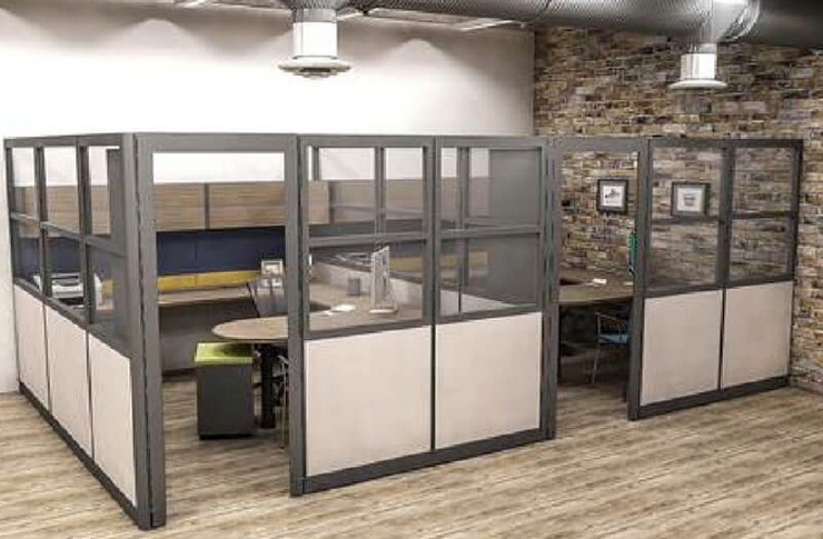 a rustic theme office space