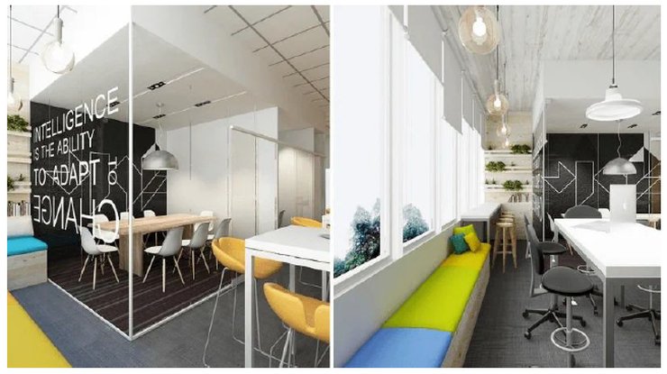 conference rooms have colorful points of contact