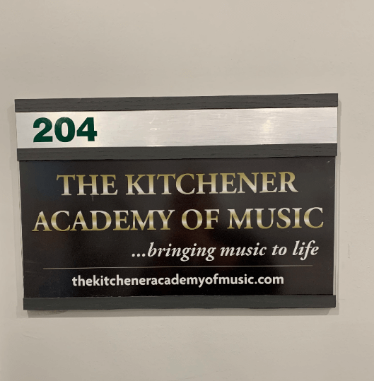 The Kitchener Academy of music custom decal on the wall