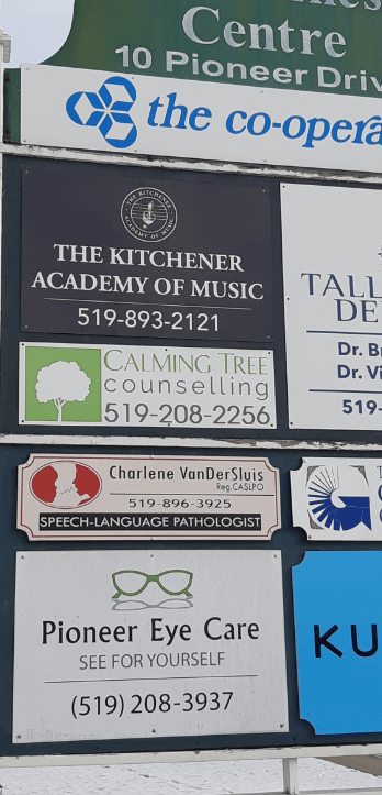 Different business name on the post and panel sign