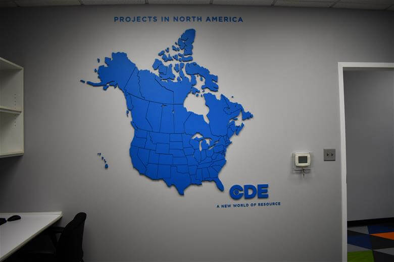 CDE wall signage
