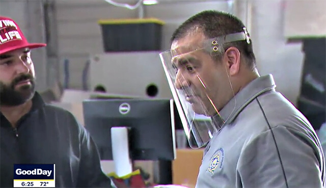 Good Day features a store on Mark Glenn donating face shields