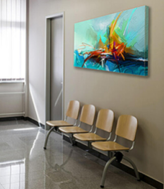 colorful art print on canvas