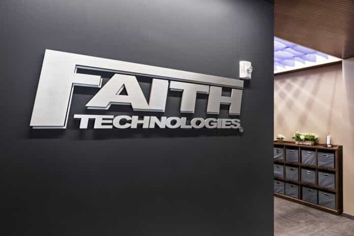 Faith Technologies wall lettering