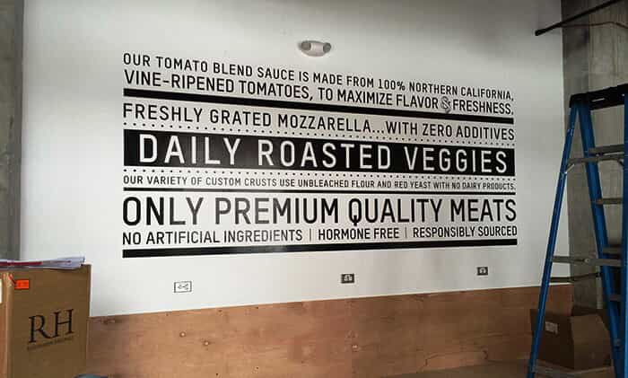 wall decals describe pizza ingredients