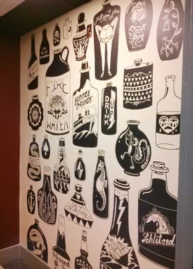 a wall at dry 85 features themed graphics