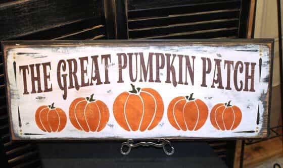 a pumpkin patch sign
